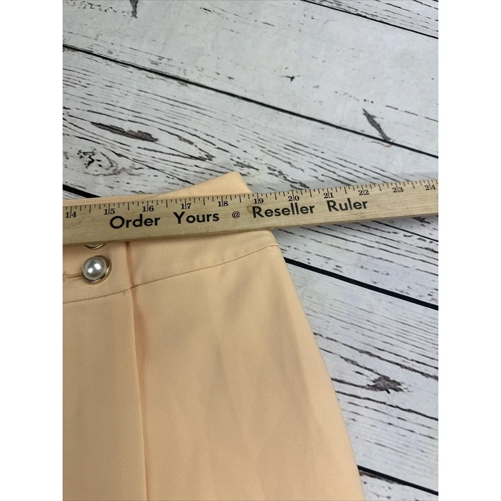 Calvin Klein Skirt 14 Peach Pearl Accent Buttons Knee Length Straight Pencil